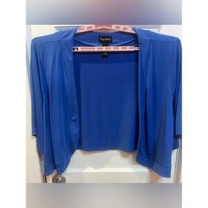 Maggie Barnes blue open-front cardigan Layering top Size 4X